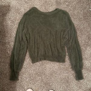 Express green fuzzy sweater women’s size small